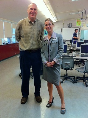 Charles Velschow and Jenny Donegan at Woodside High School